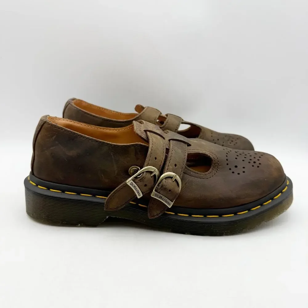 Dr. Martens Womens 8065 Mary Jane Shoes EU 38 US 7 Brown Leather EUC